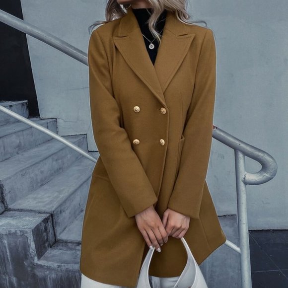 double breasted overcoat pea coat baby pink pastel - Picture 15 of 16